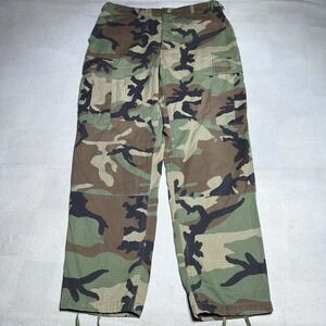 Vintage 90s Army Hot Weather Woodland Camo Combat Military BDU Pants Medium Reg.